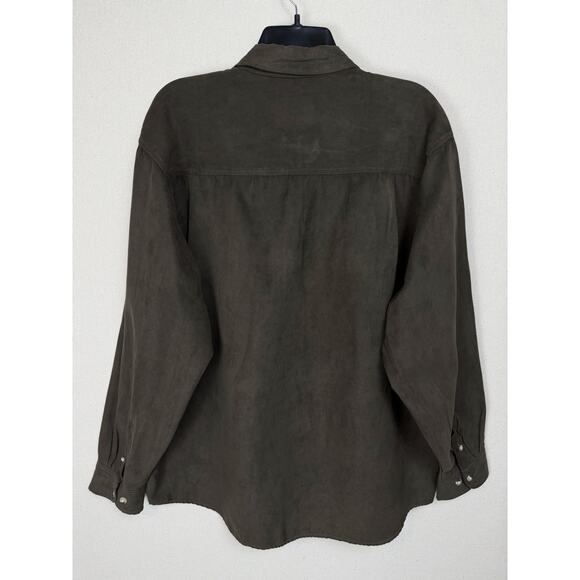 Buckhorn River Button Down Shirt Men's XL Brown Faux Suede Oudoor Work Western - Picture 7 of 10